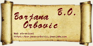 Borjana Orbović vizit kartica